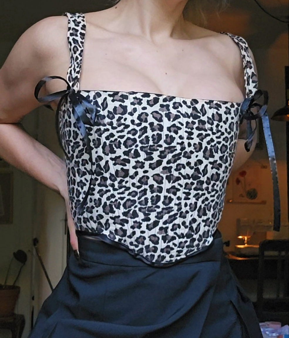handmade corset - leo print