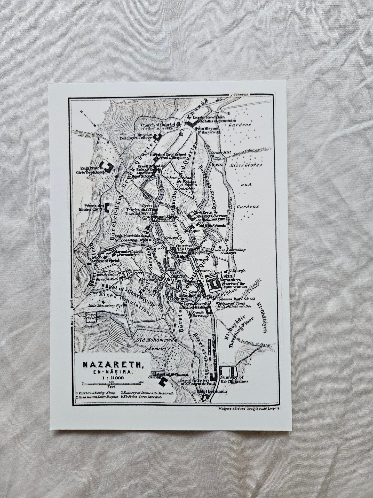 print of map "historic nazareth"