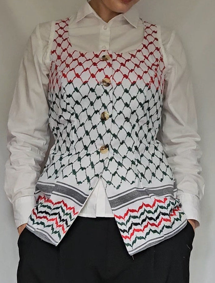 long keffiyeh vest