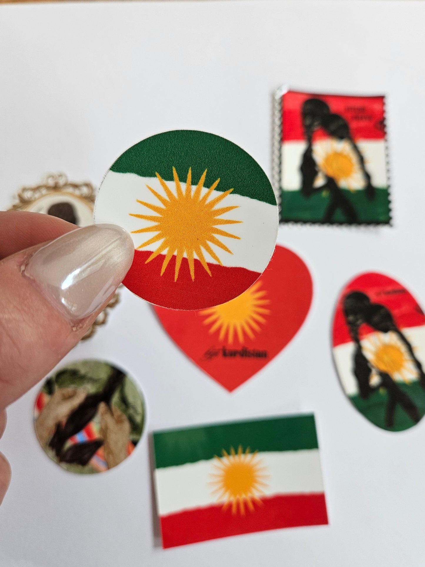 sticker "kurdistan flag" circle