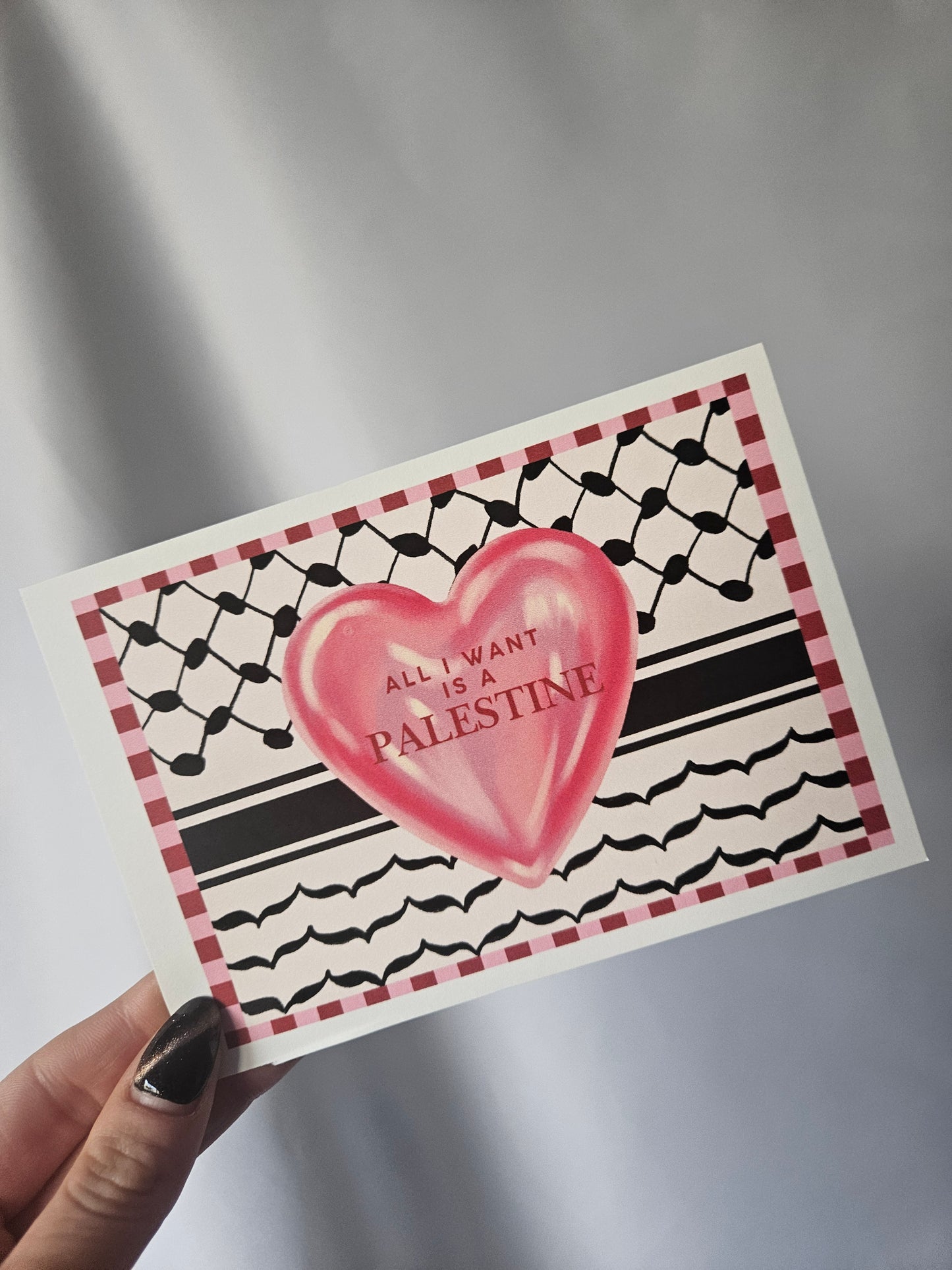 postcard "all i want" valentine's