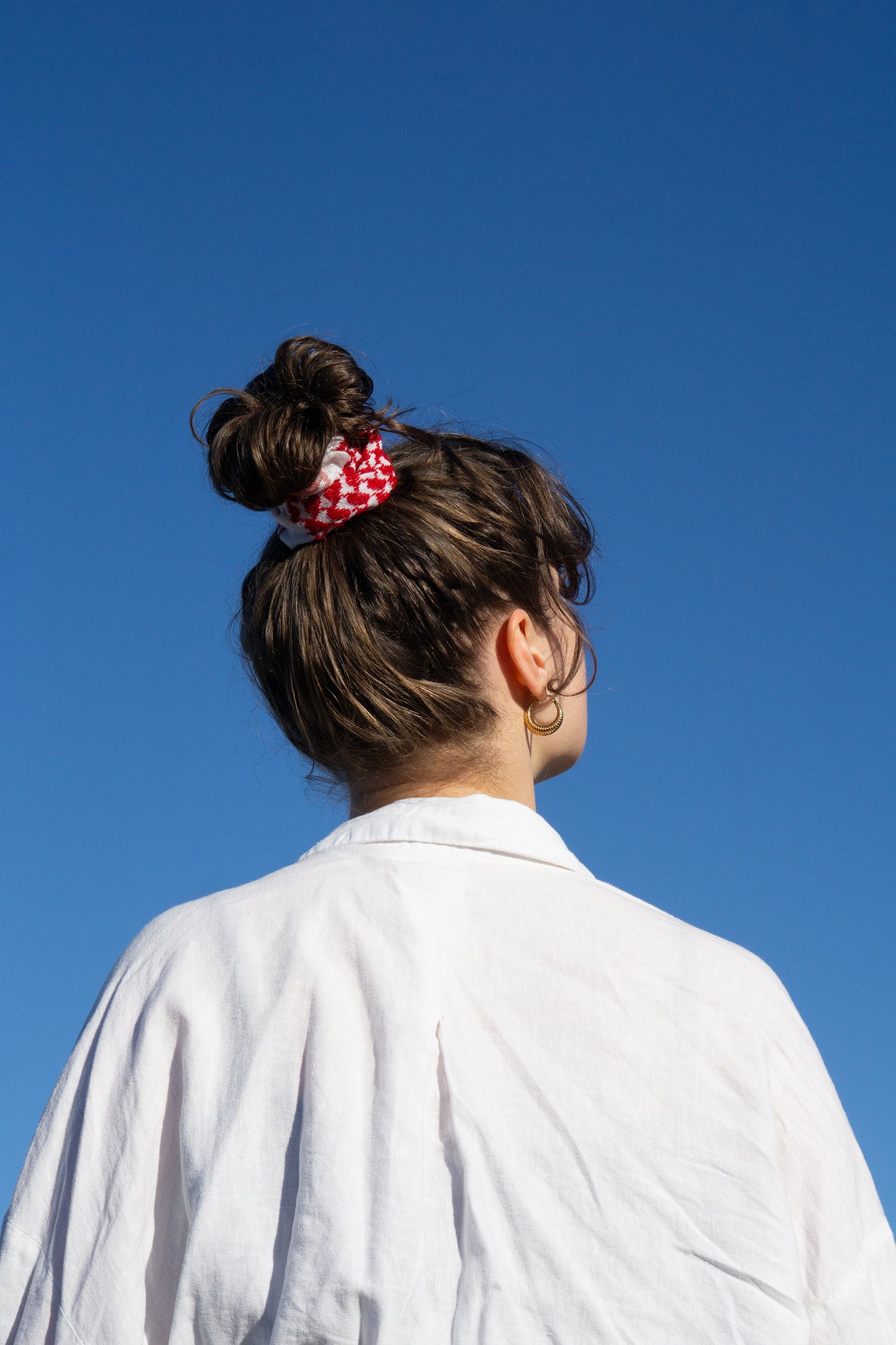 red keffiyeh scrunchie