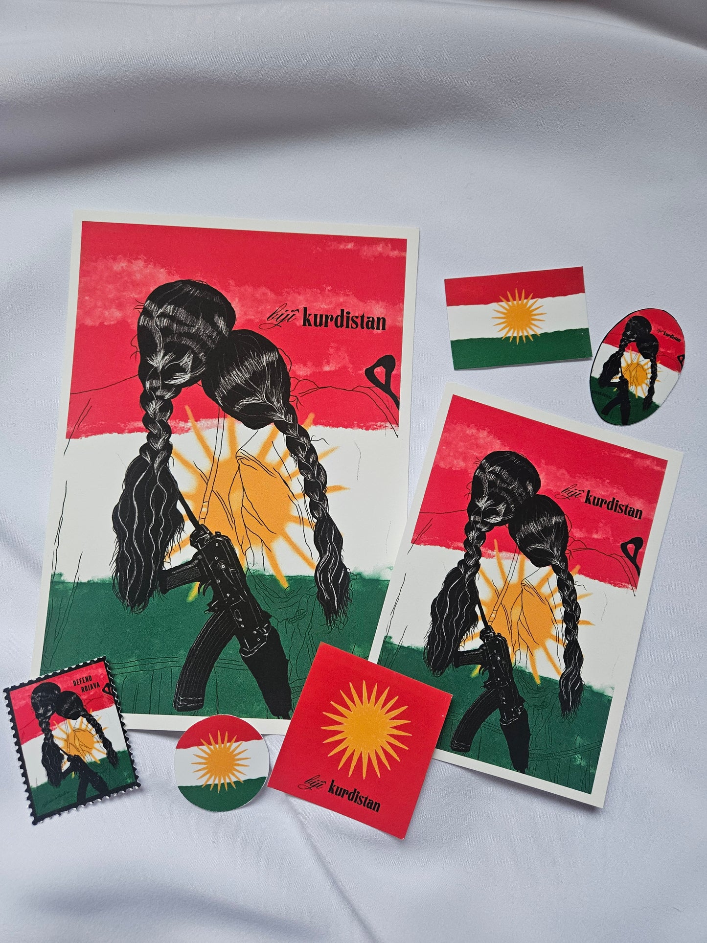 postcard "bijî kurdistan" soli print