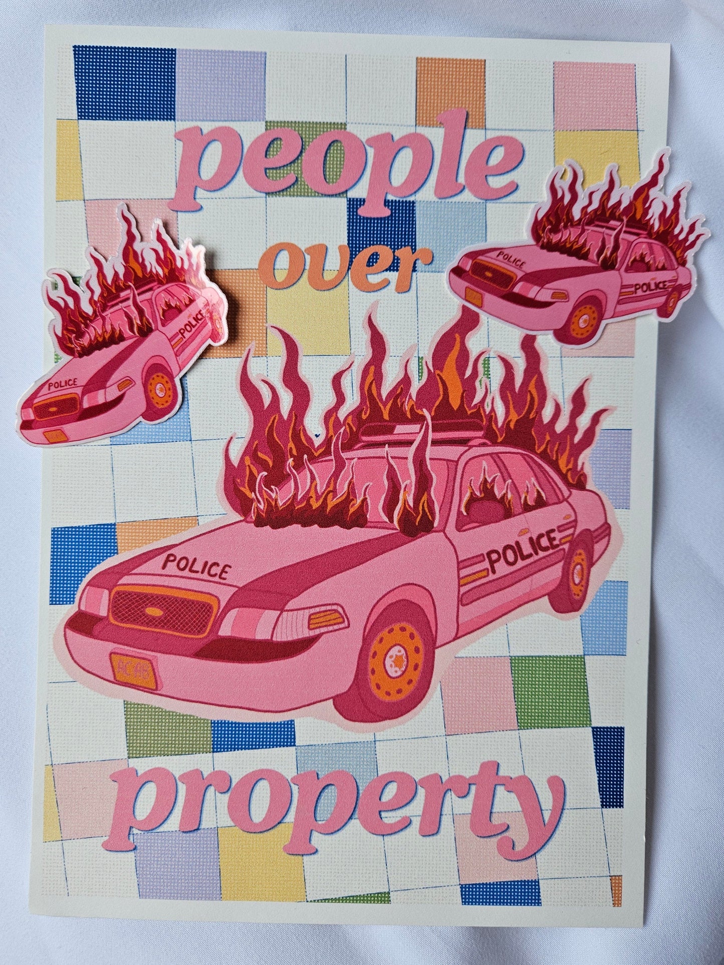 postcard "people over property"
