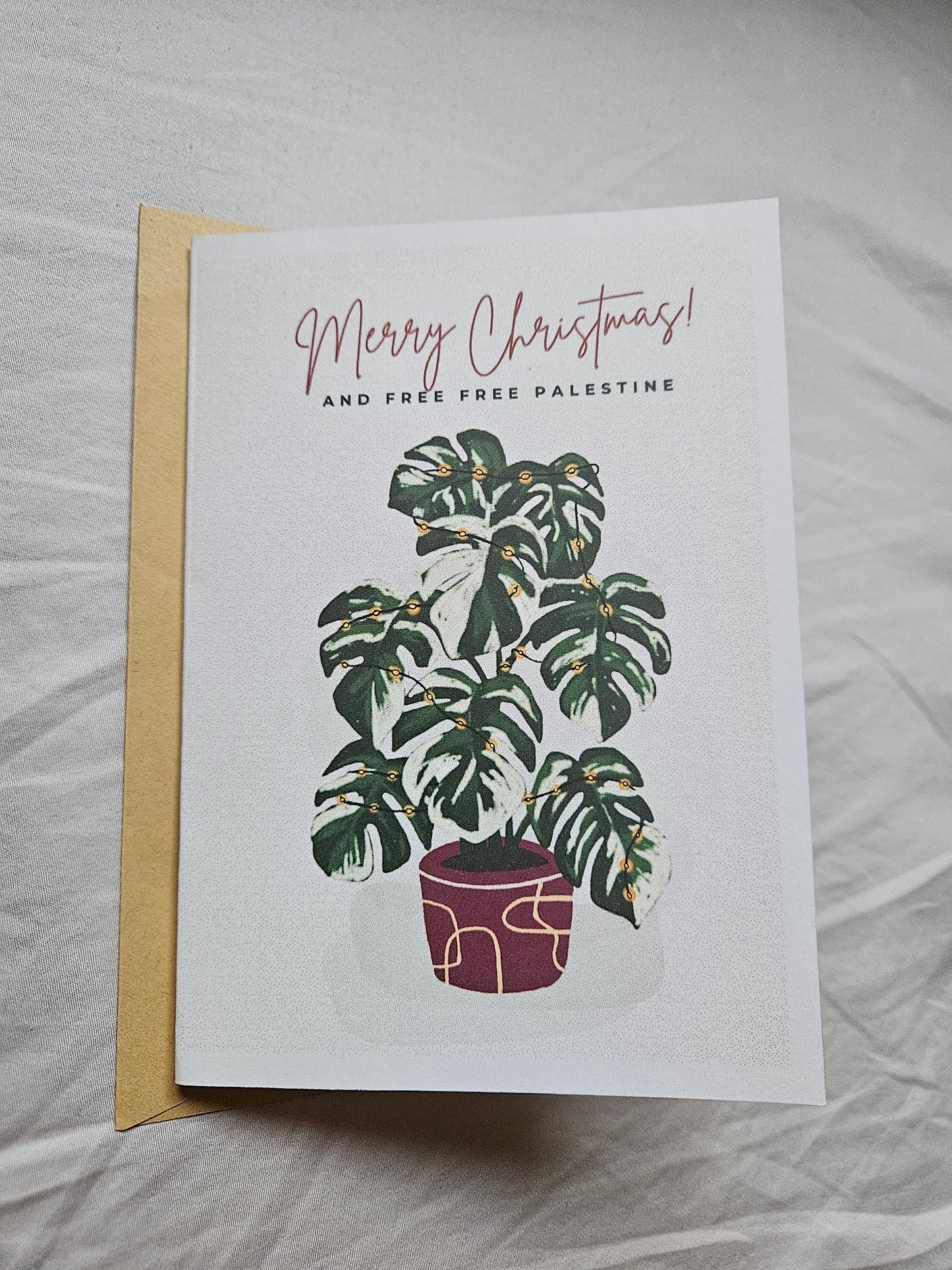 greeting card "xmas monstera"