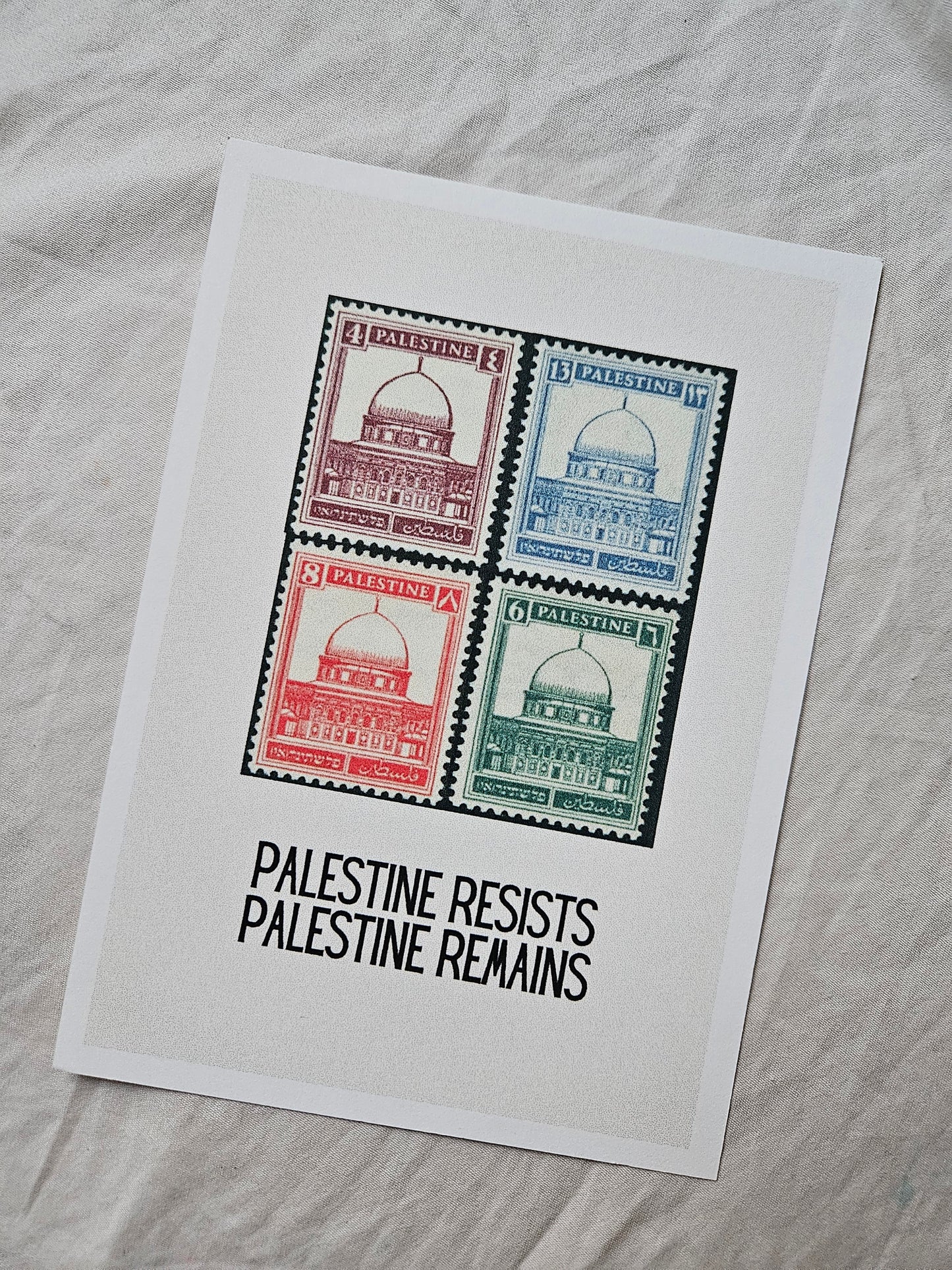 postcard historic palestine stamps