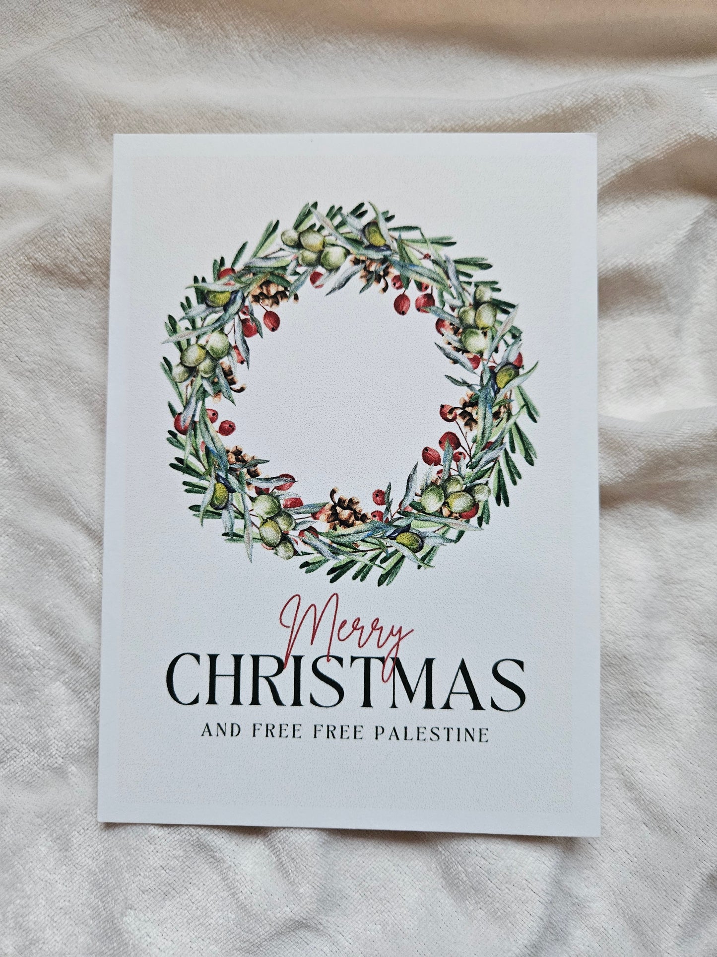 christmas card "free palestine"