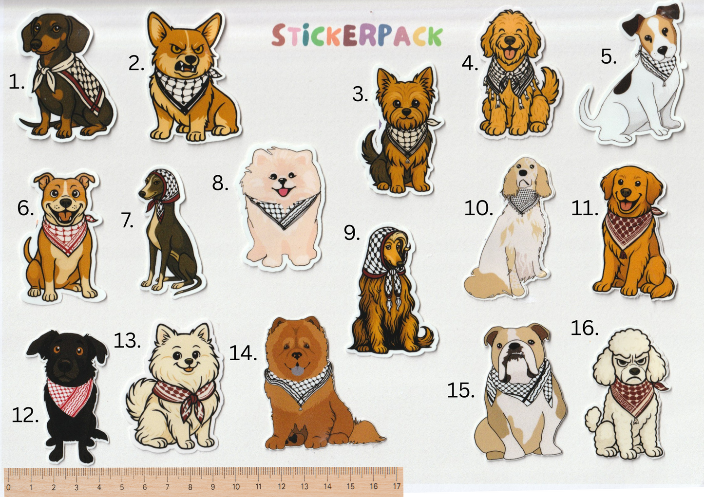stickerpack "puppies for palestine"