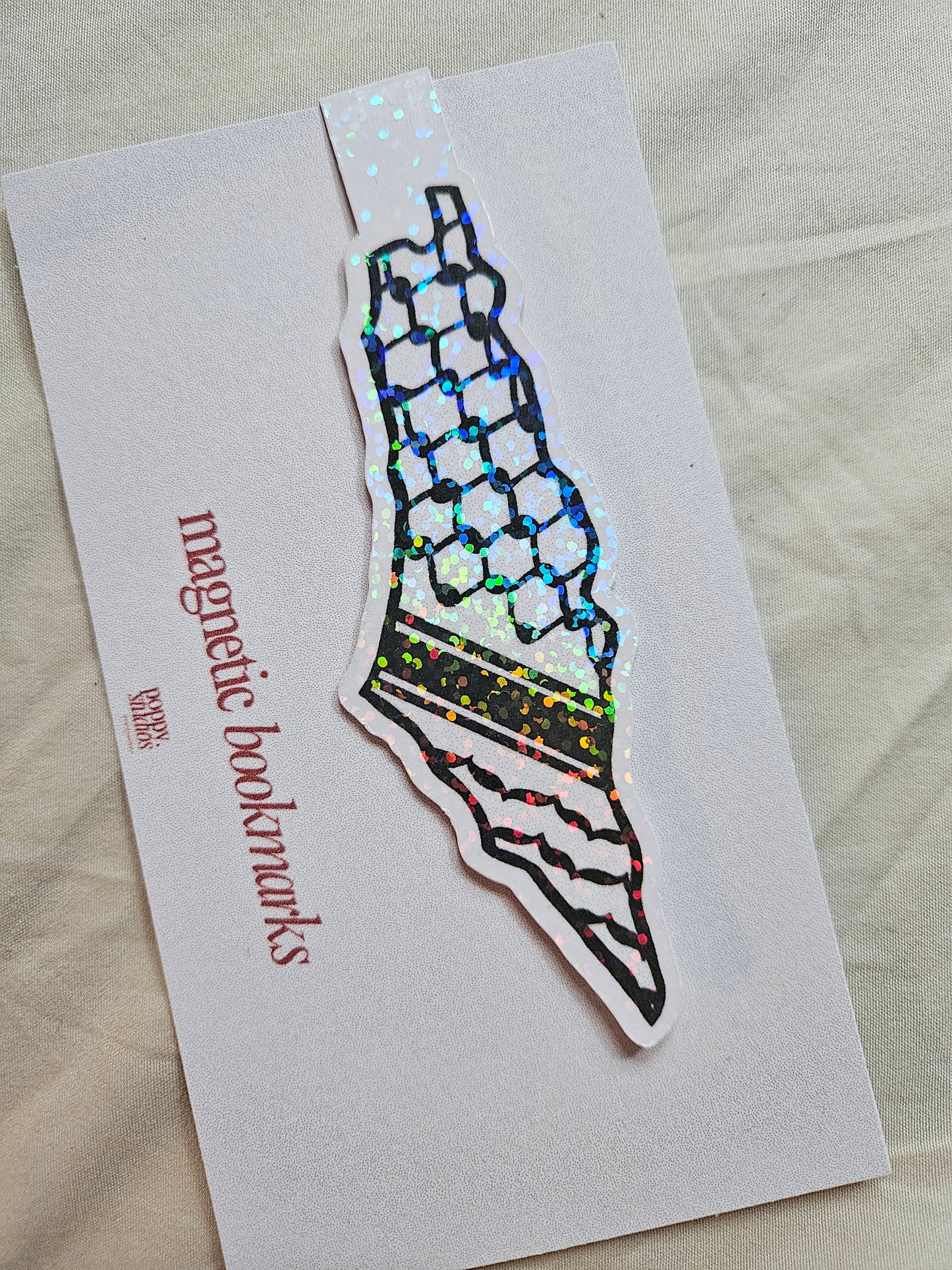 magnetic bookmark palestine glitter