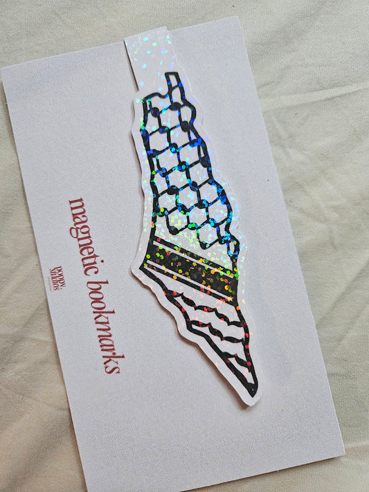 magnetic bookmark palestine glitter