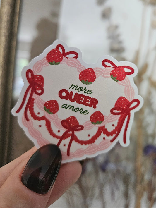 more queer amore cake sticker