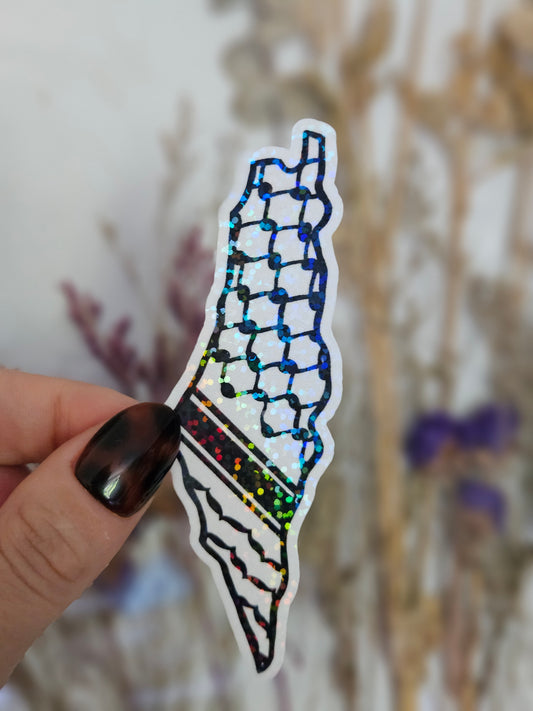 Palestine Keffiyeh Sticker glitter