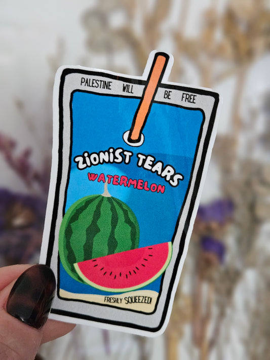 zionist tears juice stickers