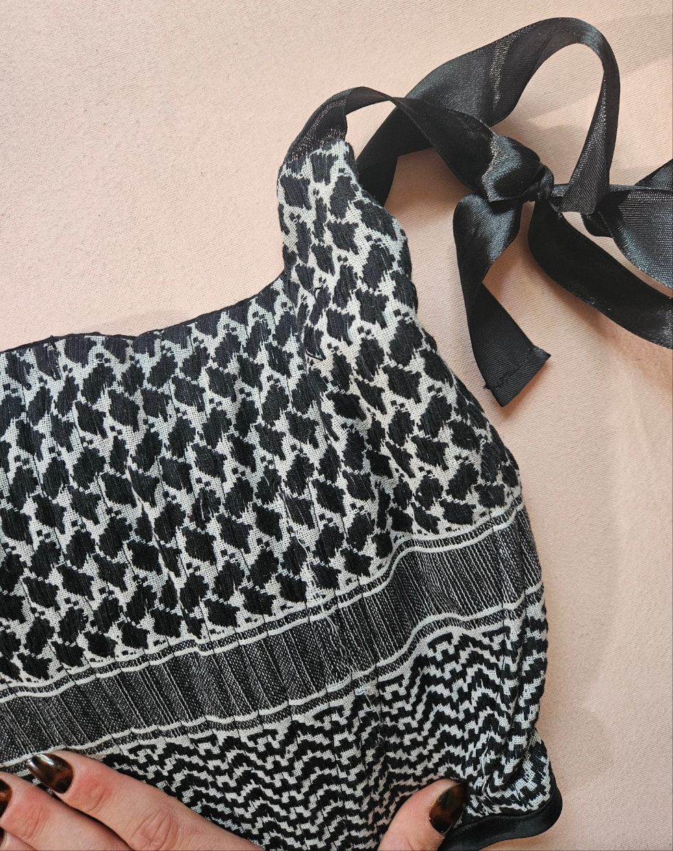 handmade corset - upcycled keffiyeh
