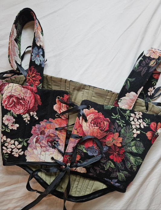 handmade corset - vintage flowers
