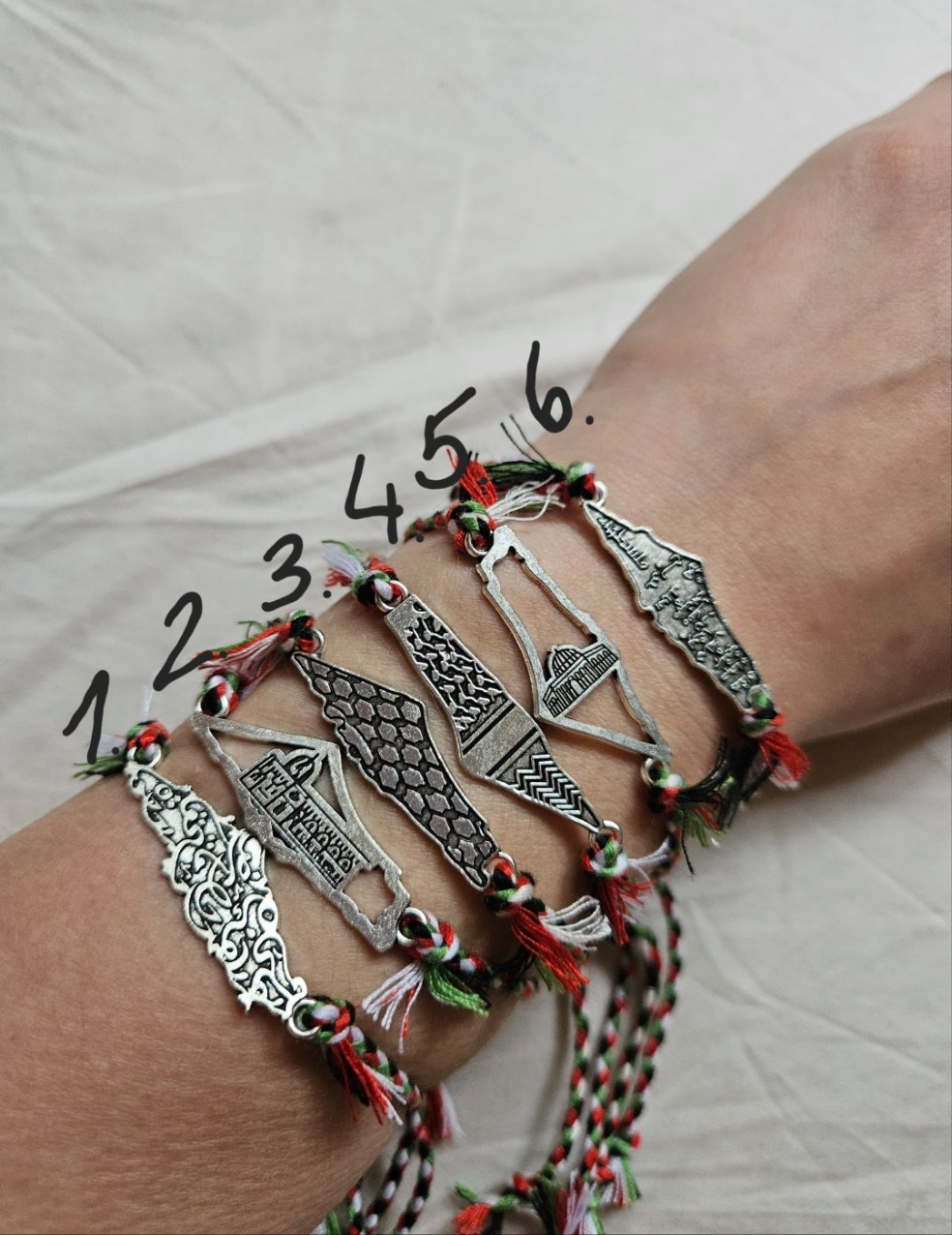 braided bracelet palestine map
