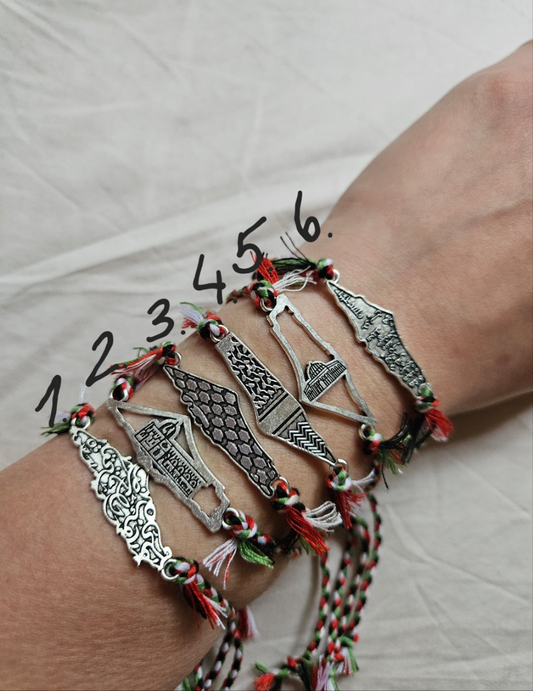 braided bracelet palestine map