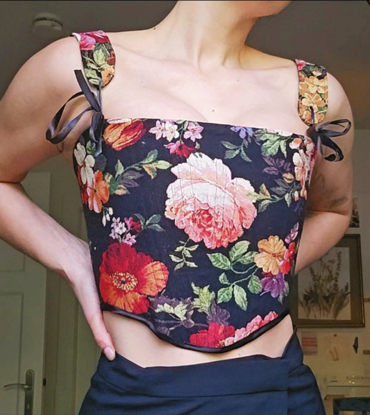 handmade corset - vintage flowers