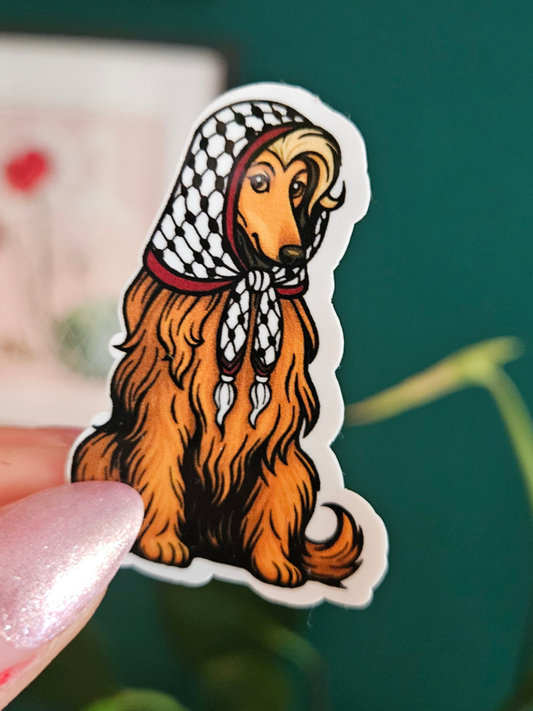 Yasemin with keffiyeh sticker
