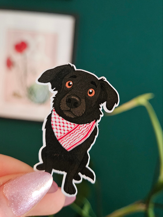 Milo with keffiyeh sticker