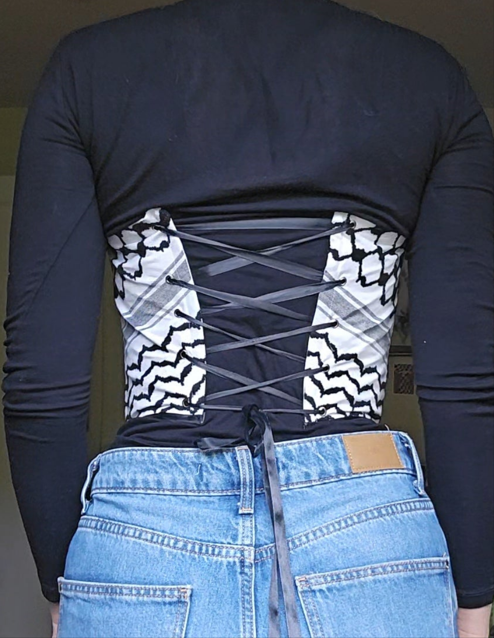 handmade corset -  keffiyeh pattern
