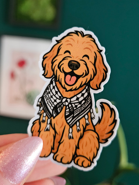 Mimi with keffiyeh sticker