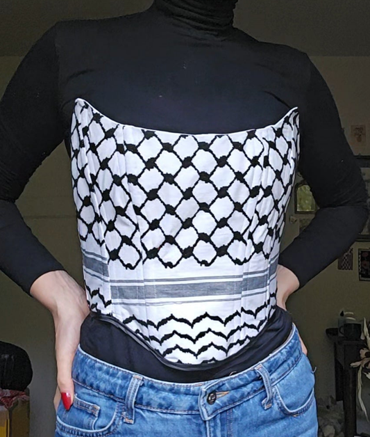 handmade corset -  keffiyeh pattern