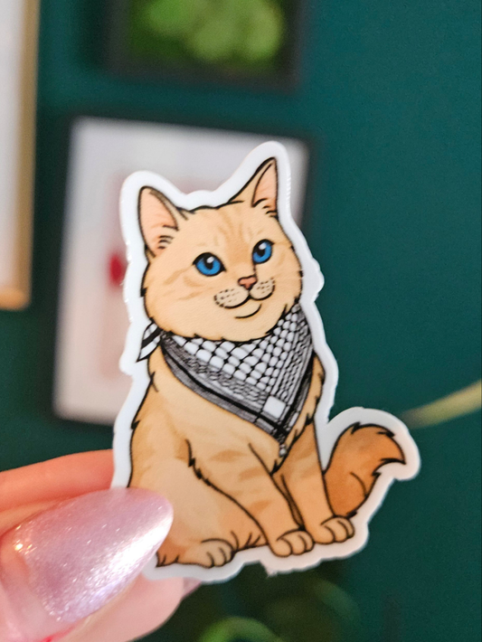 Yamina with keffiyeh sticker