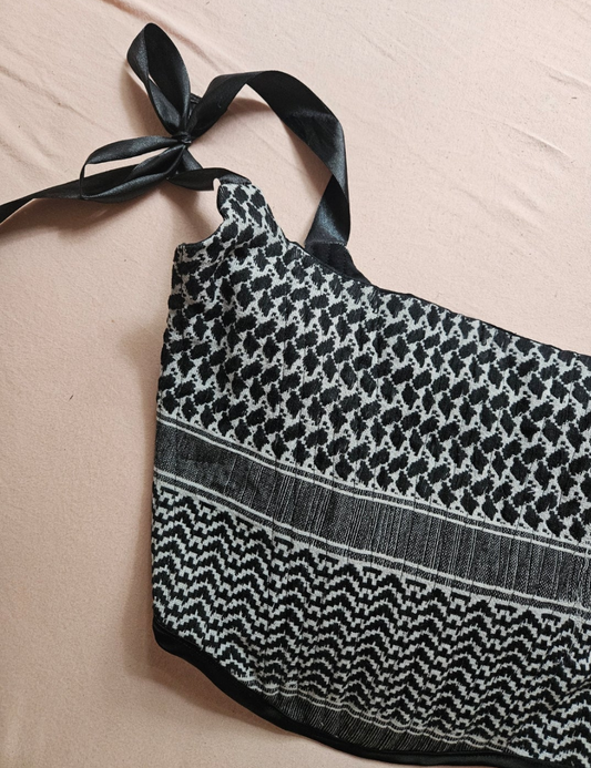 handmade corset - upcycled keffiyeh