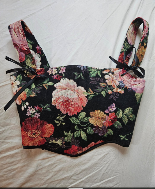 handmade corset - vintage flowers
