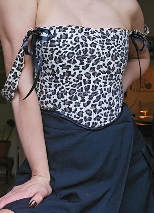 handmade corset - leo print