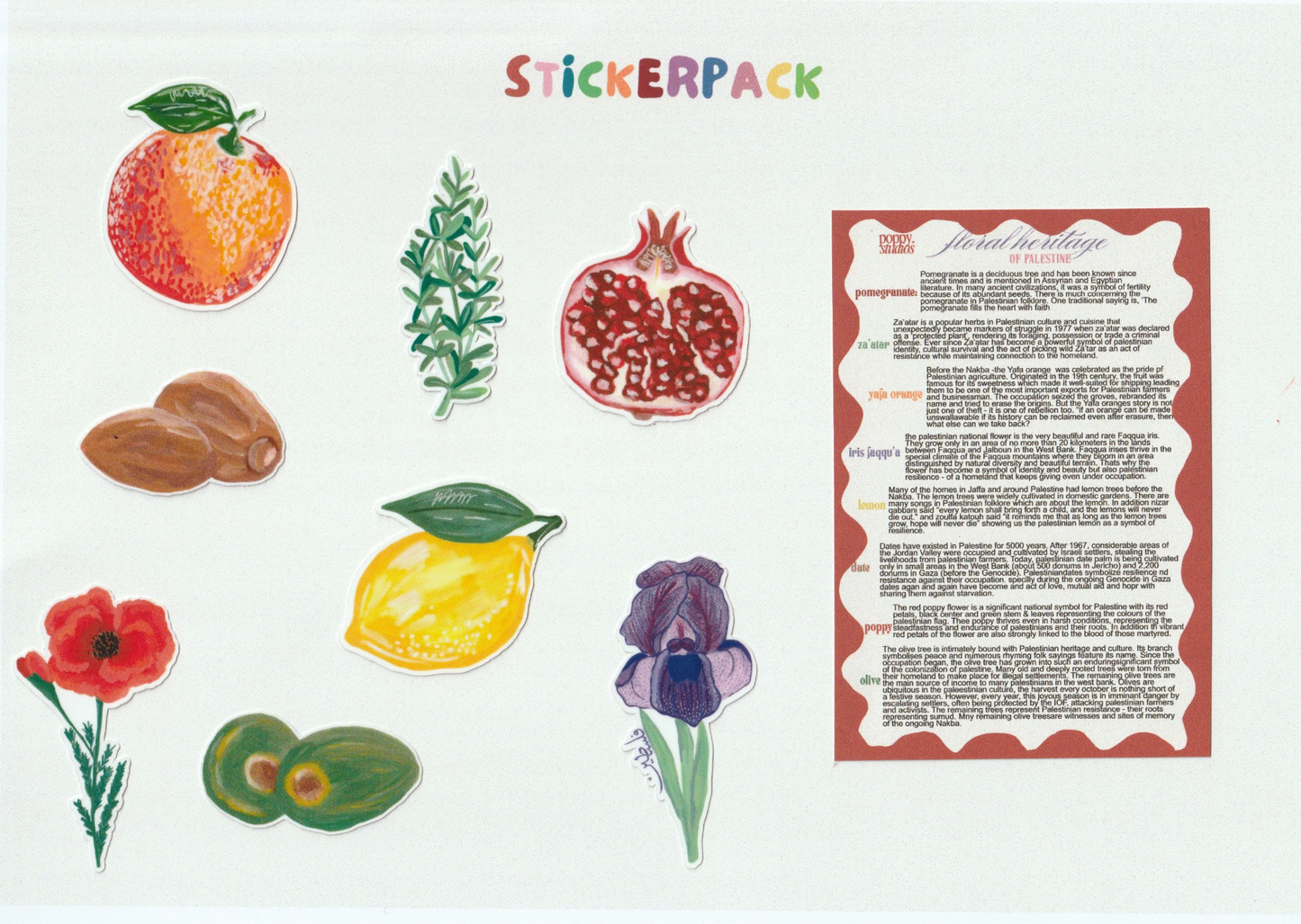 stickerpack "floral heritage of palestine"