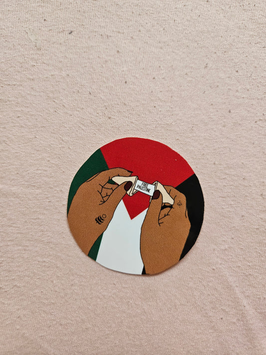 sticker "free palestine fortune cookie"