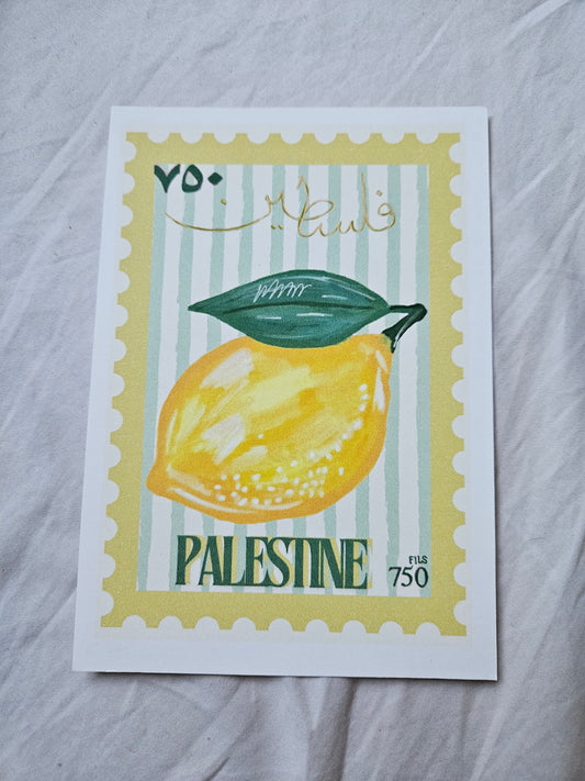 stamp print acrylic lemon
