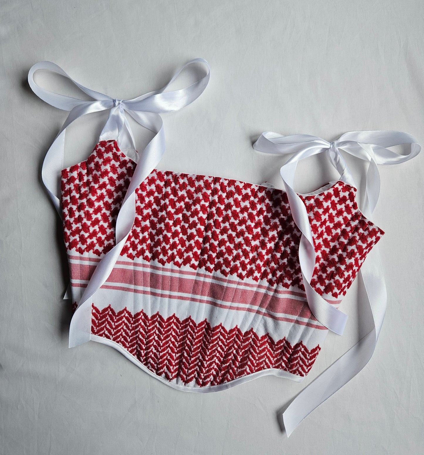 handmade corset - red shemagh