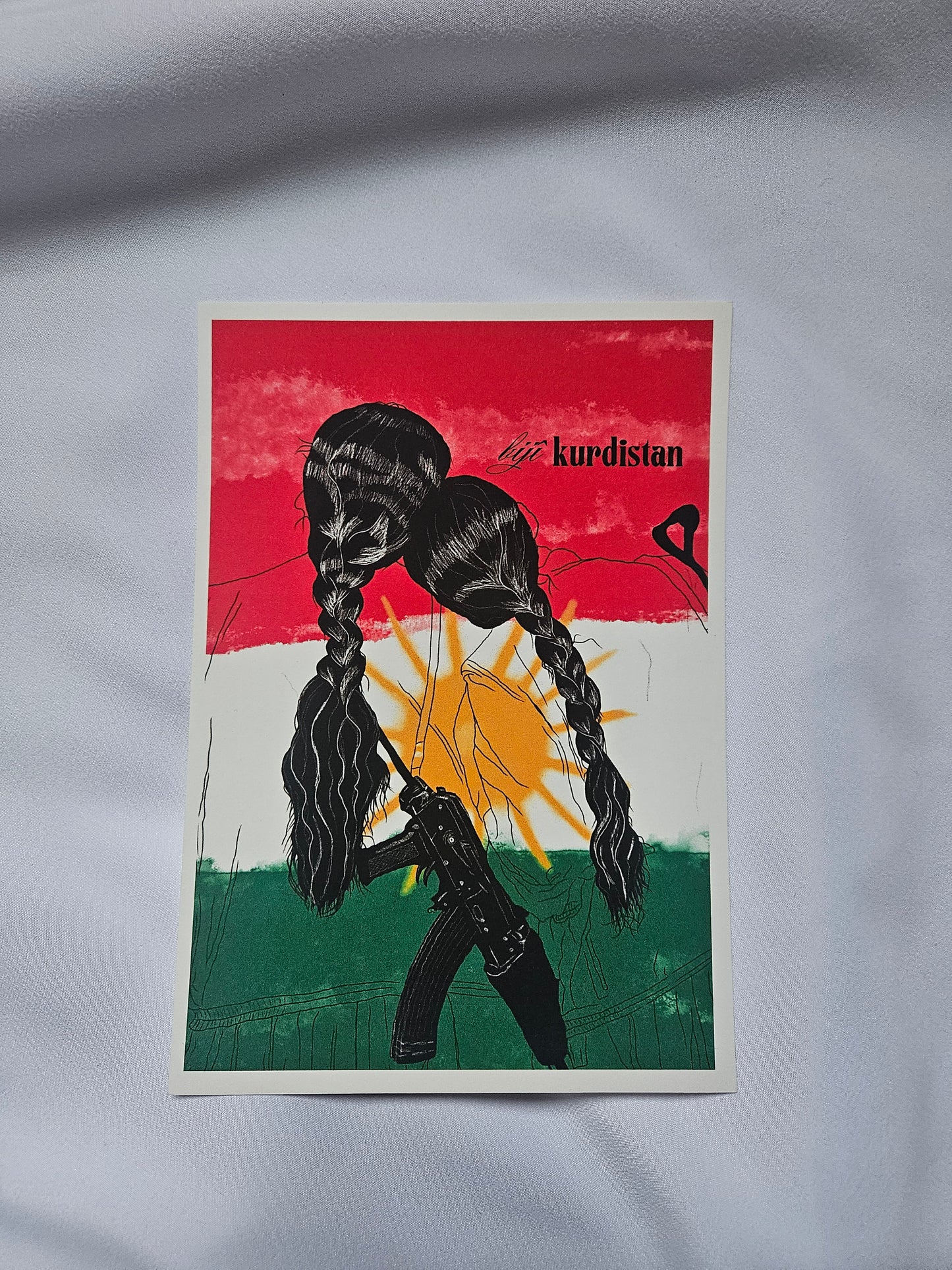 postcard "bijî kurdistan" soli print
