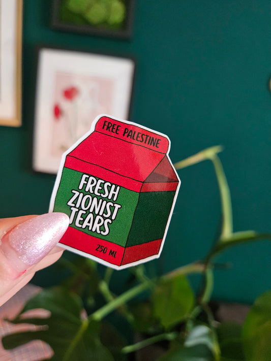 freshly squeezed tears juice box sticker