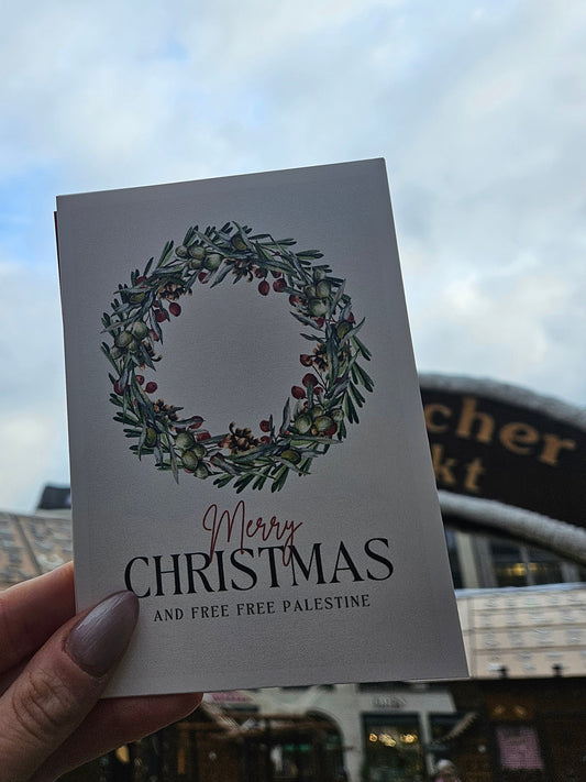 christmas card "free palestine"