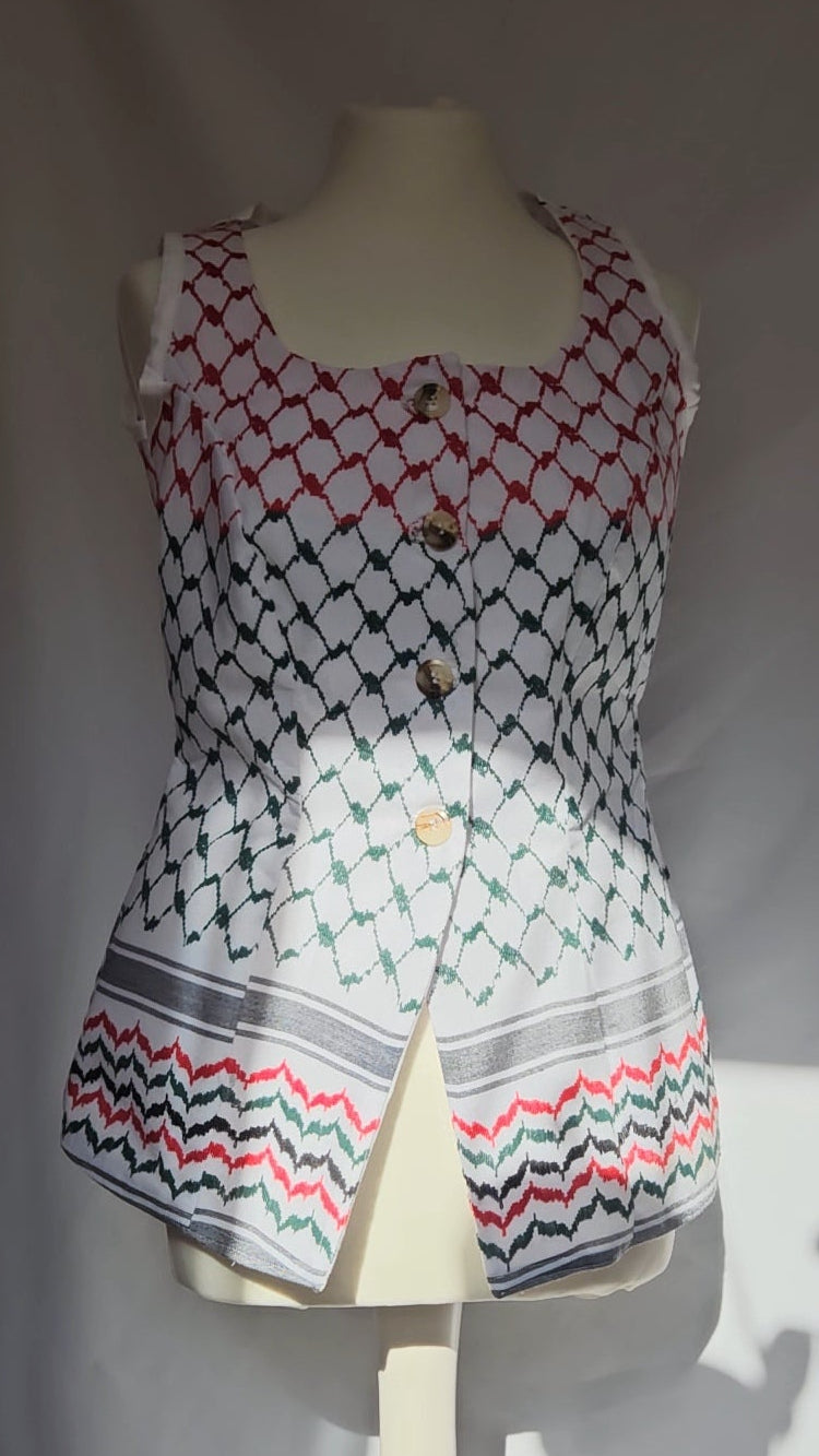 long keffiyeh vest