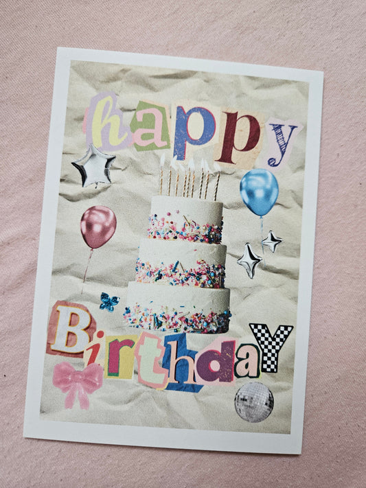 happy birthday postcard "cake"