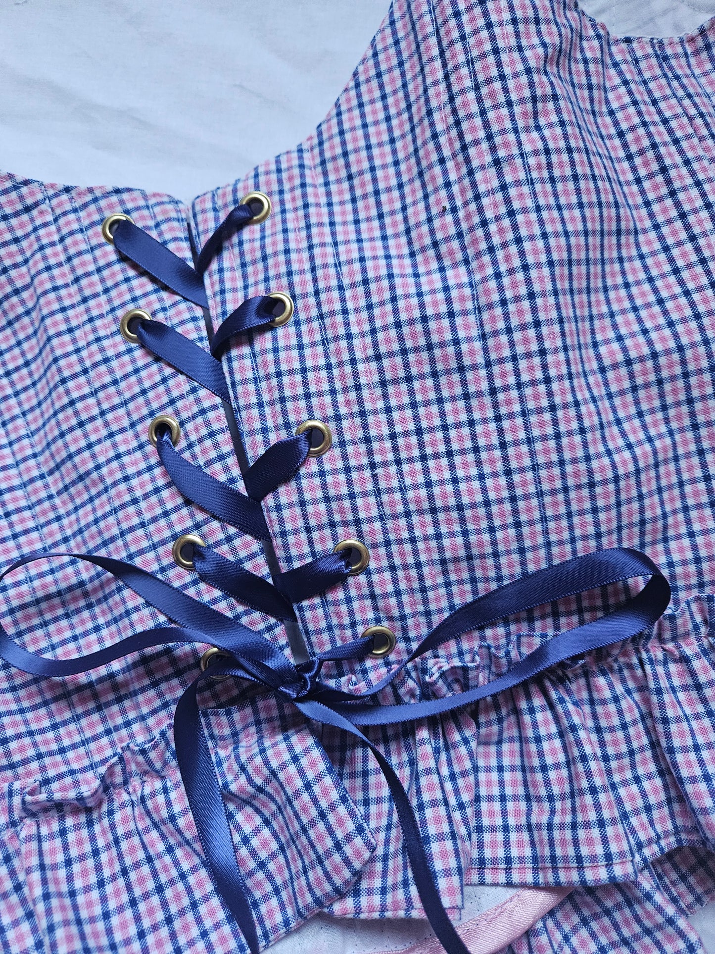 handmade ruffled corset - ucycled ralph lauren