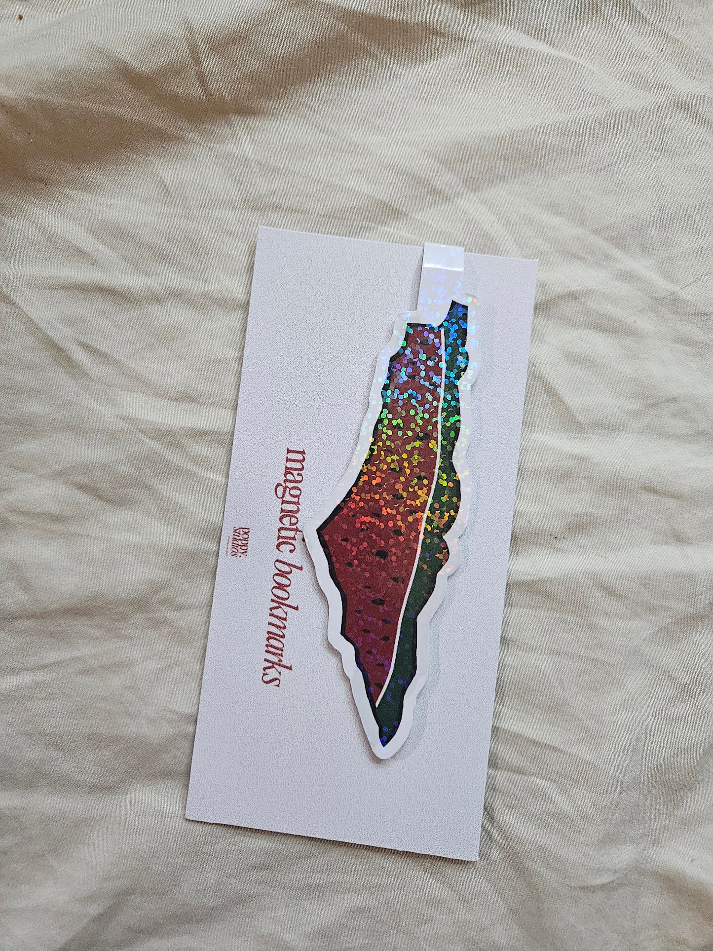 magnetic bookmark watermelon glitter