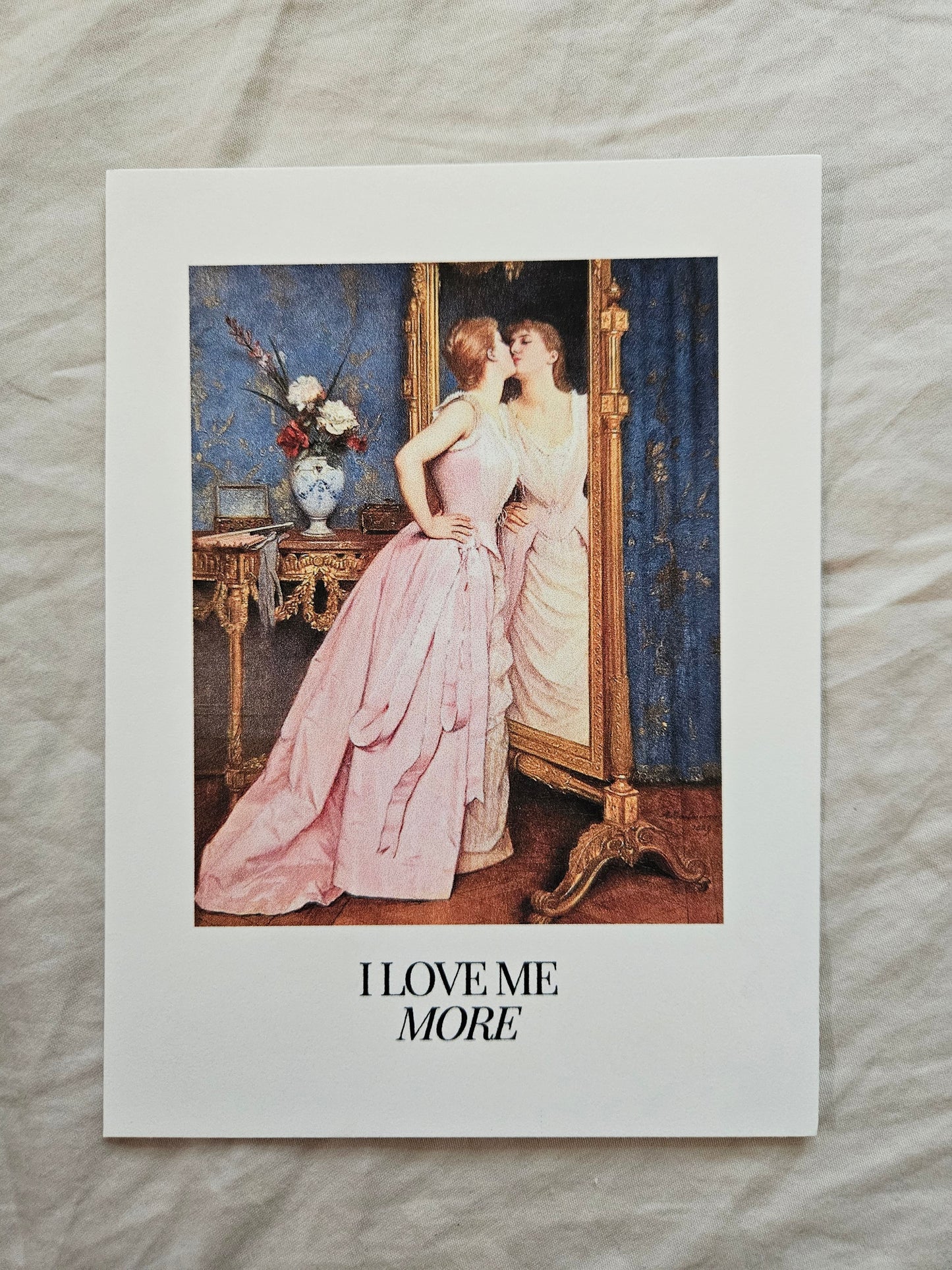postcard "I love me more"