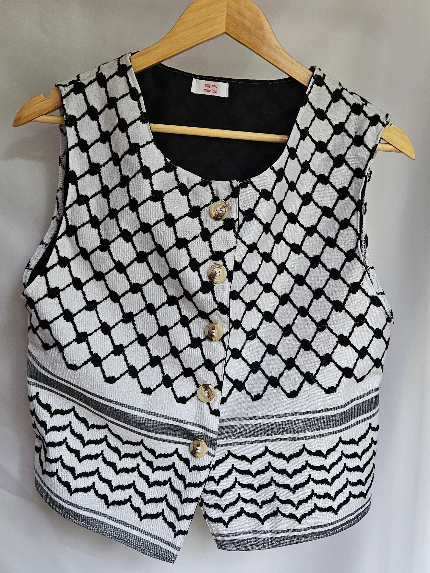 keffiyeh vest black/white