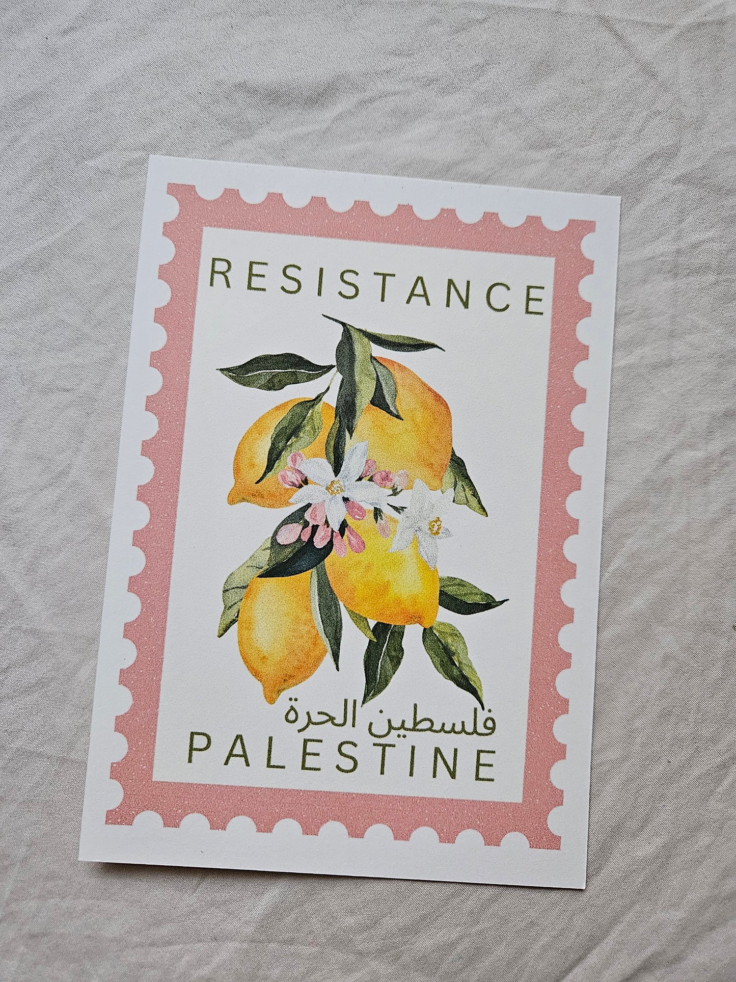 postcard "stamp resistance" lemon