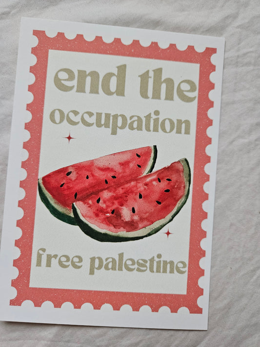 print "stamp end the occupation" watermelon