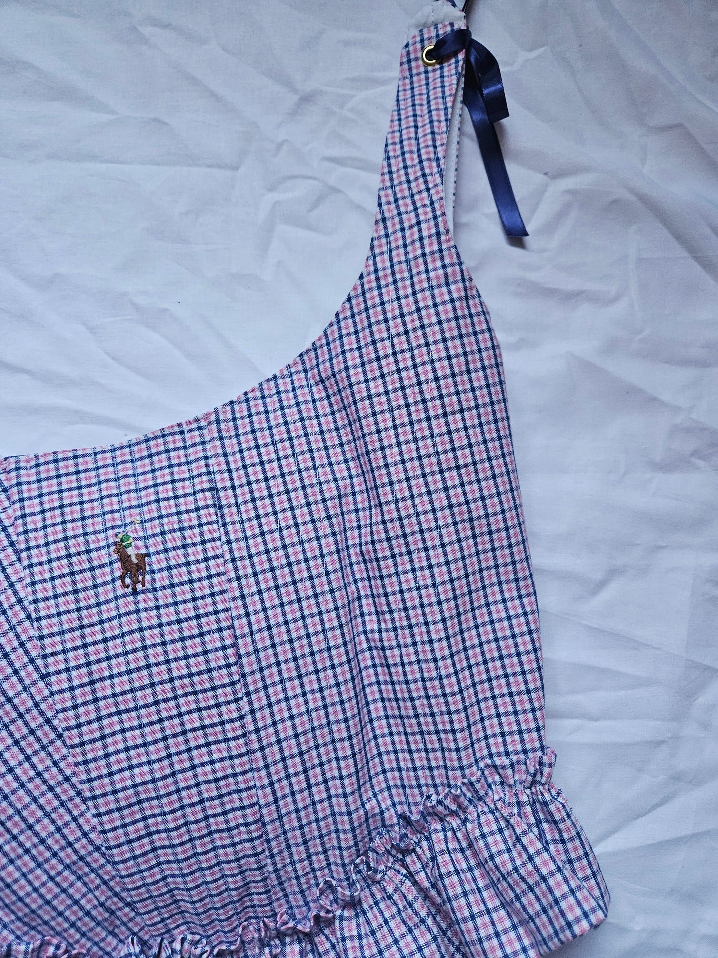 handmade ruffled corset - ucycled ralph lauren