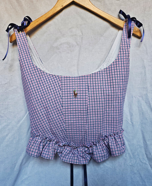 handmade ruffled corset - ucycled ralph lauren