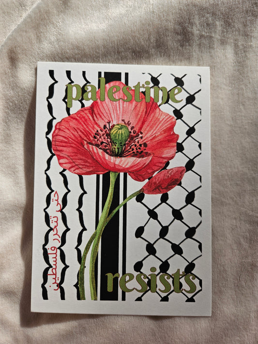 print "poppy on keffiyeh"