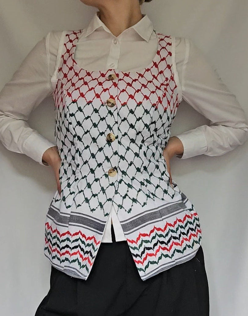long keffiyeh vest